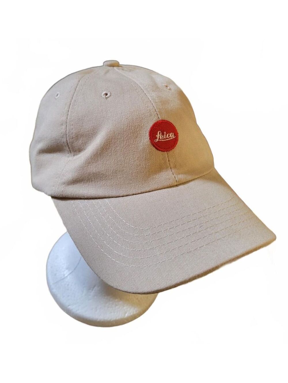 Leica Embroidered Beige Adjustable Hat Cap